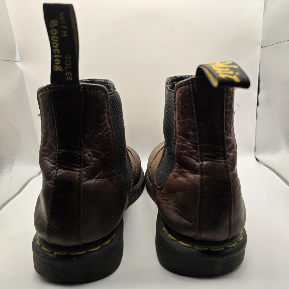Dr Martens 2976 Leather Chelsea Boots Brown Slip On Mens US 10 UK 9